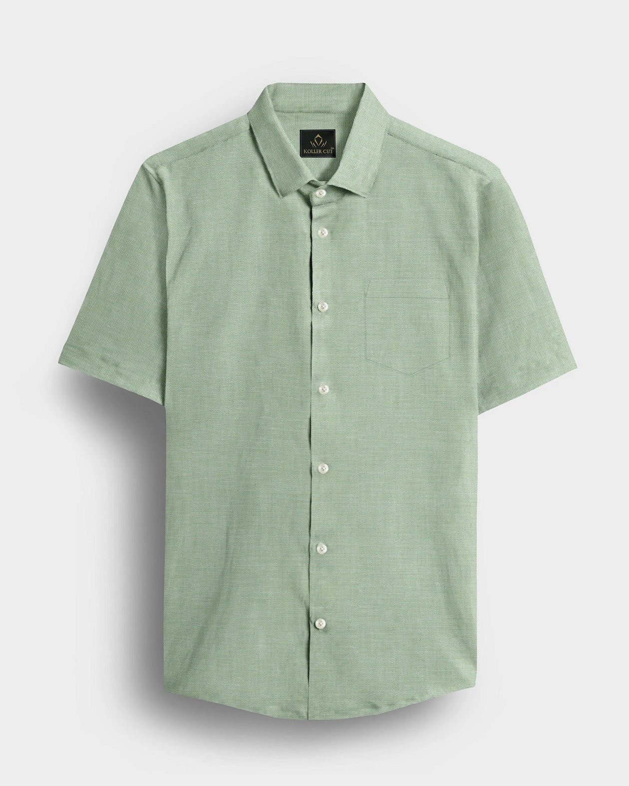 Lichen Green Plain Oxford Cotton Formal Shirt