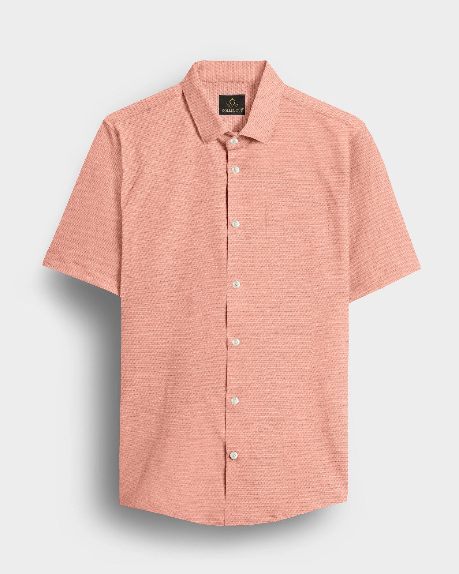 Tropical Peach Luxurious Linen Shirt