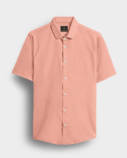 Tropical Peach Luxurious Linen Shirt