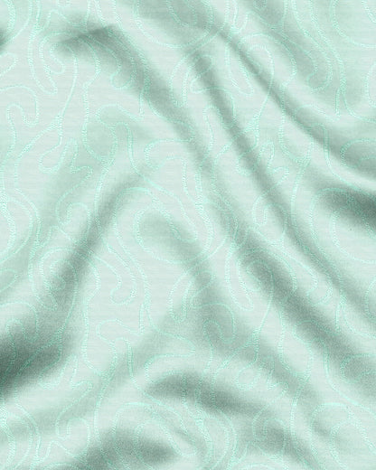 Biscay Green Labyrinth Jacquard Cotton Shirt