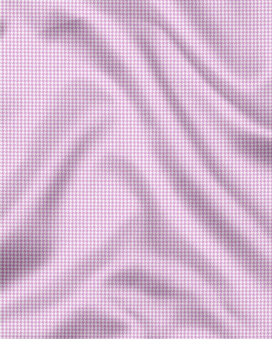 Lavender Pink and White Ninja Shuriken Printed Cotton Shirt
