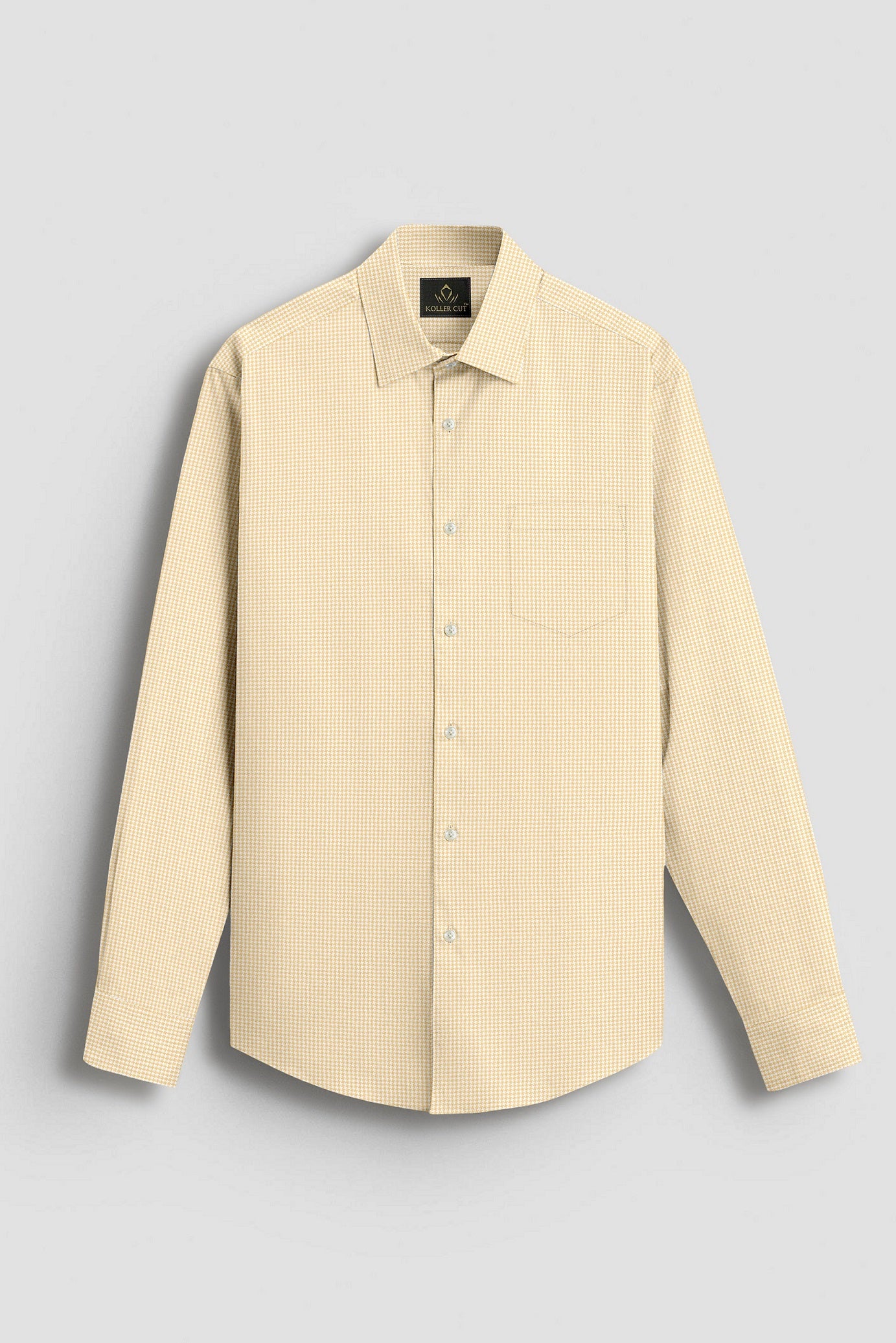 Lemonade and White Ninja Shuriken Printed Cotton Shirt