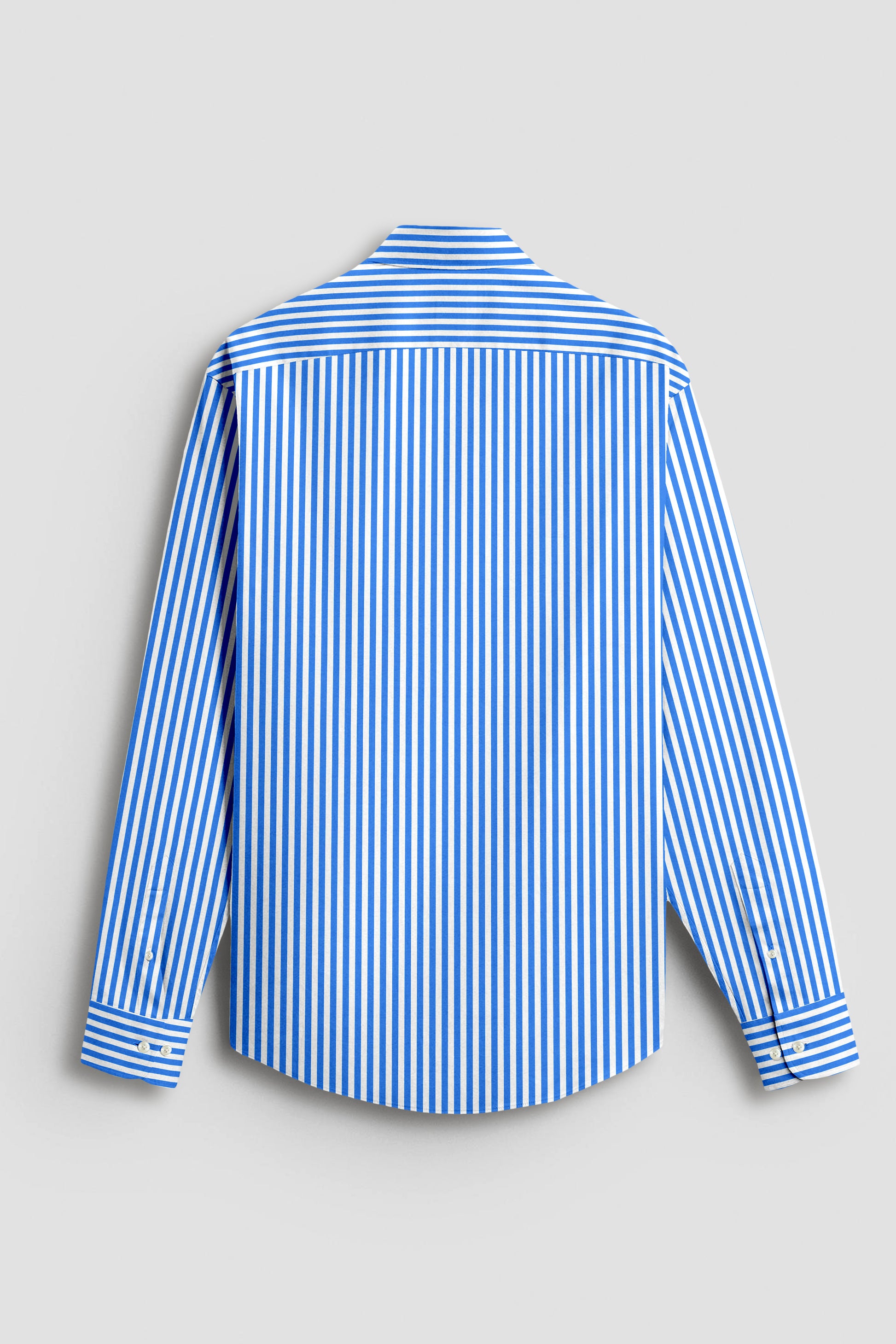 White and Stellar Blue Candy Stripes Cotton Shirt