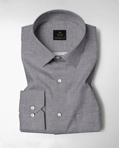Ebony Black Plain Oxford Cotton Formal Shirt