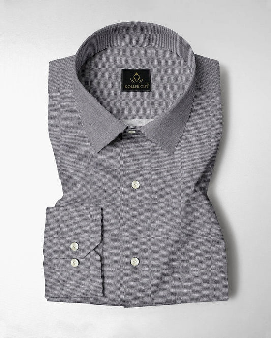Ebony Black Plain Oxford Cotton Formal Shirt