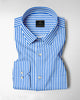 White and Stellar Blue Candy Stripes Cotton Shirt