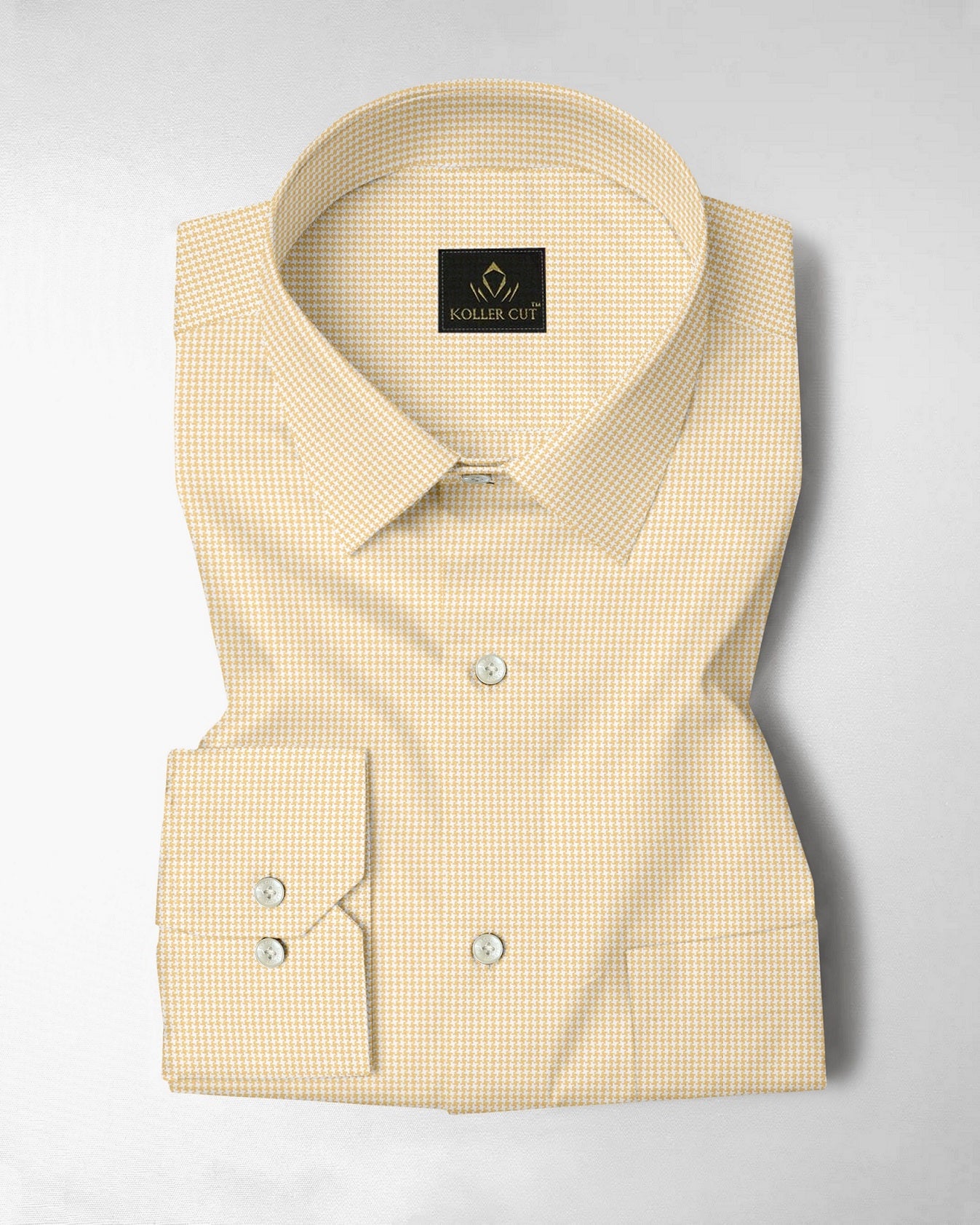 Lemonade and White Ninja Shuriken Printed Cotton Shirt