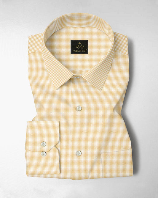Lemonade and White Ninja Shuriken Printed Cotton Shirt