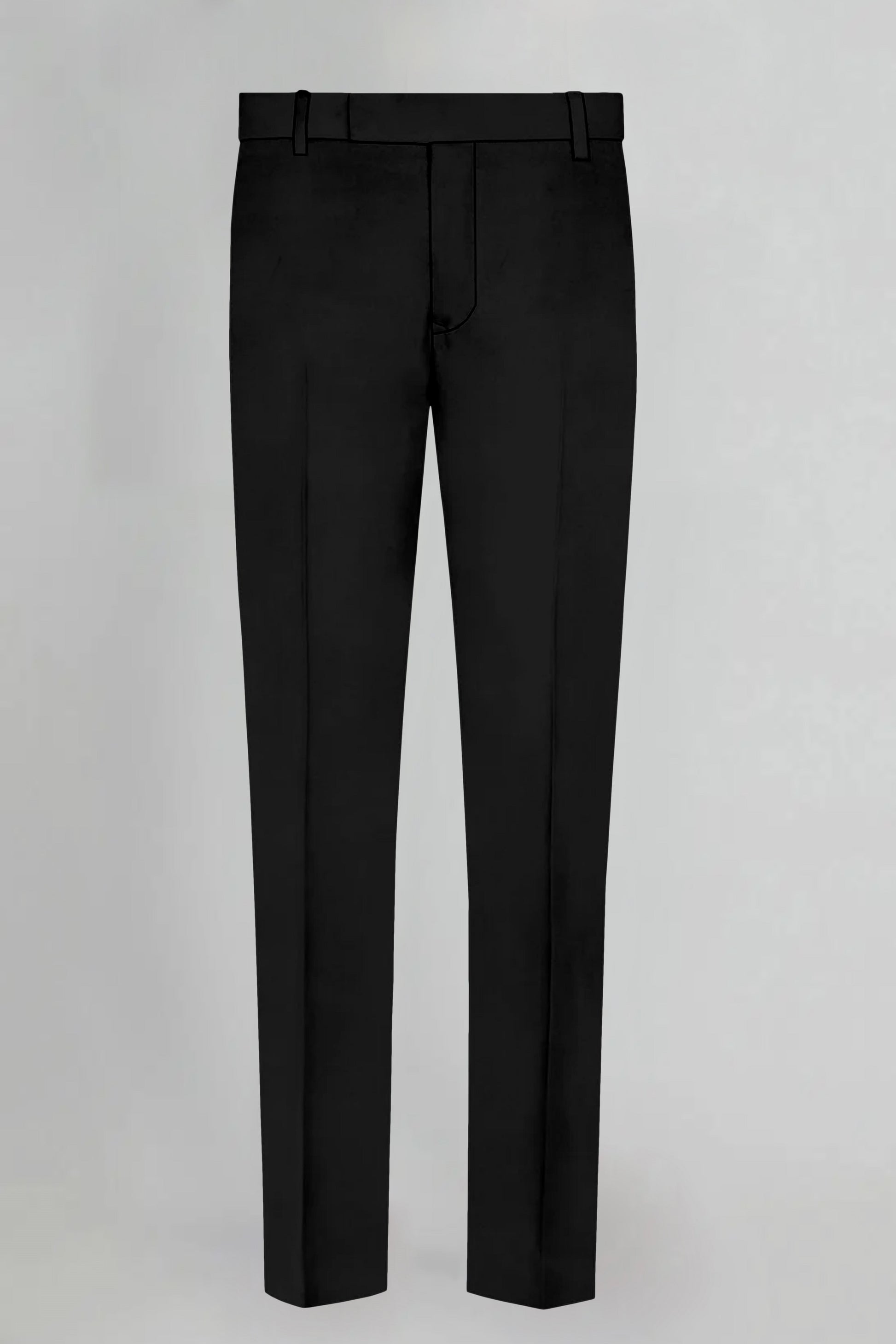 Jade Black Solid Wool Blend Pant