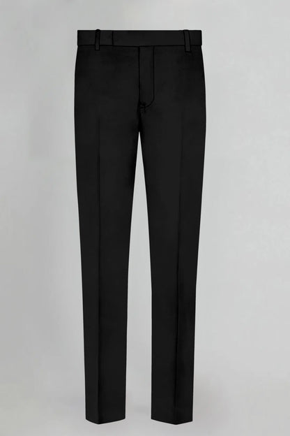 Jade Black Solid Wool Blend Pant