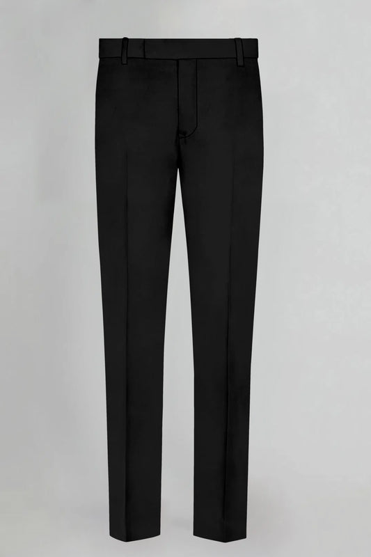 Jade Black Solid Wool Blend Pant
