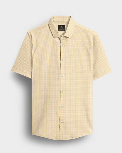 Lemonade and White Ninja Shuriken Printed Cotton Shirt