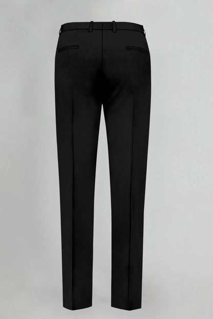 Jade Black Solid Wool Blend Pant