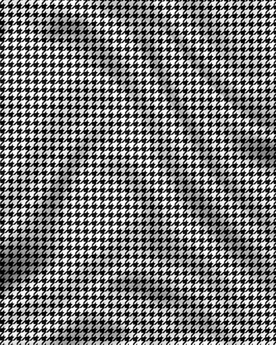 White and Jet Black Hounds Tooth Checks Designer Cotton Shirt