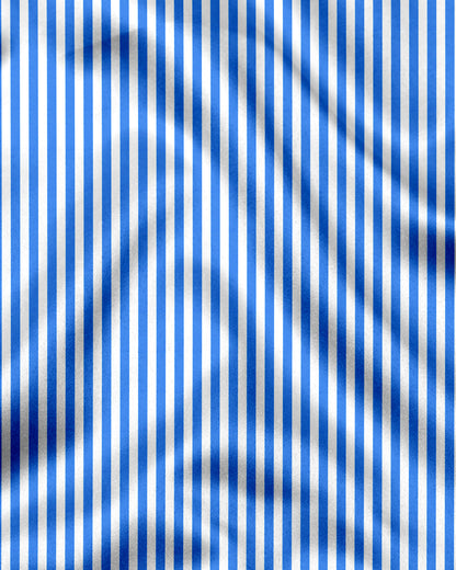 White and Stellar Blue Candy Stripes Cotton Shirt
