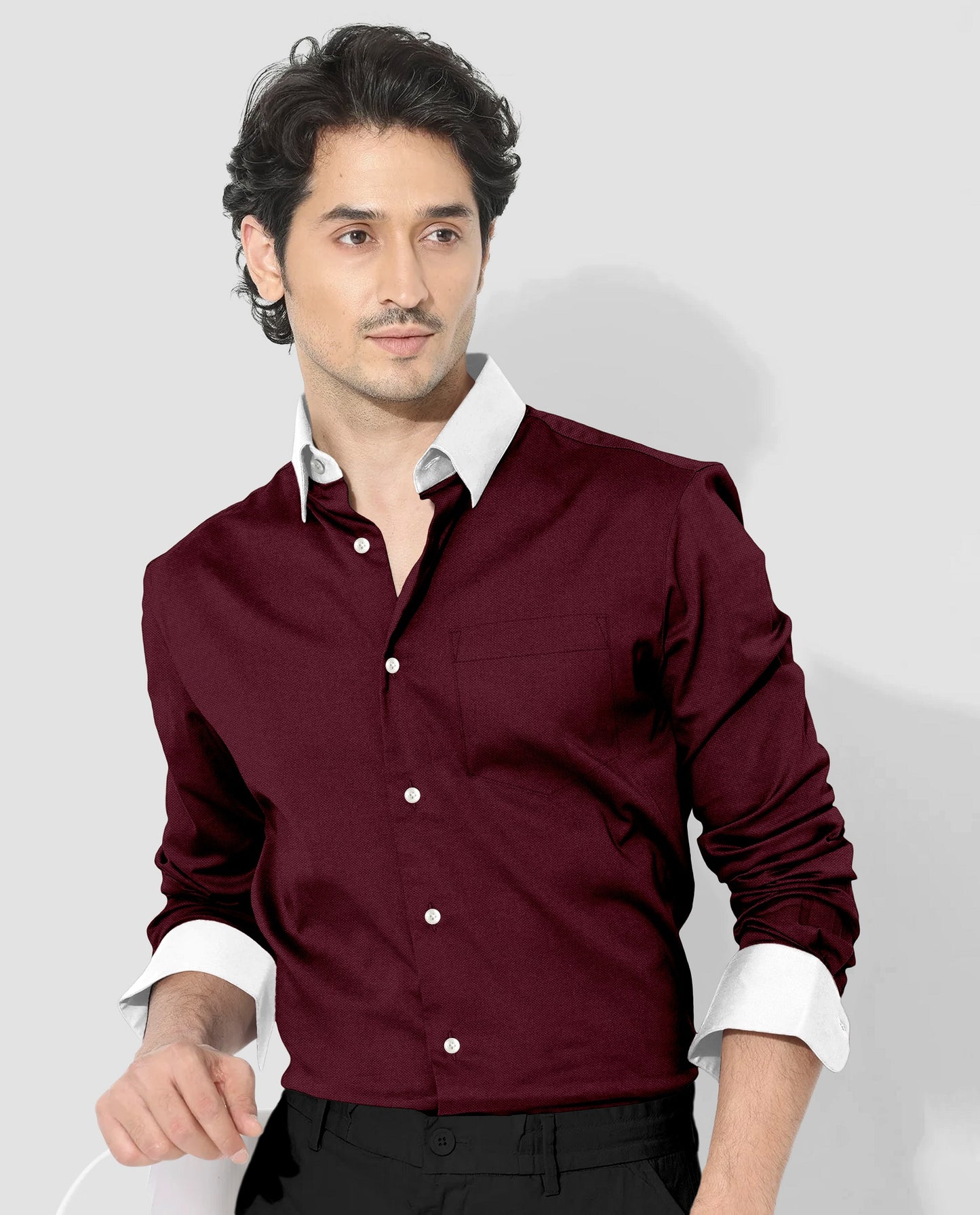 Rhubarb Red Premium Oxford Designer Cotton Shirt