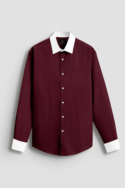 Rhubarb Red Premium Oxford Designer Cotton Shirt