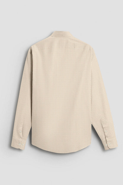 Frappe Brown and White Ninja Shuriken Printed Cotton Shirt
