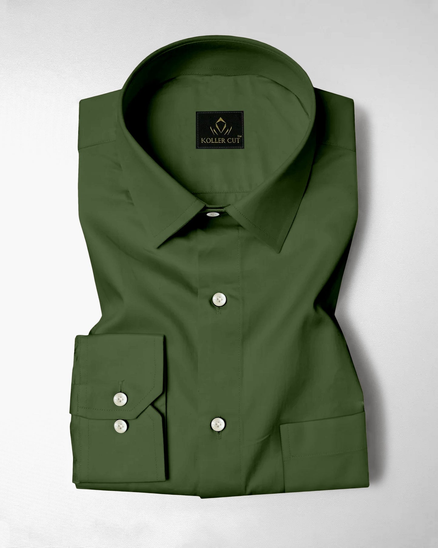 Basil Green Men's Giza Cotton Shirt