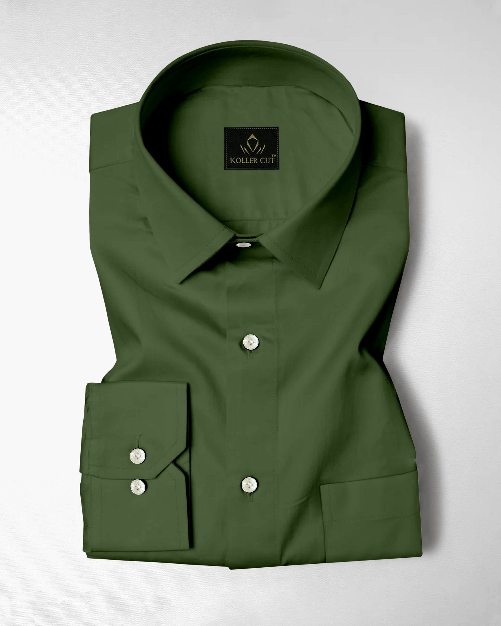 Basil Green Men's Giza Cotton Shirt