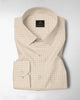Frappe Brown and White Ninja Shuriken Printed Cotton Shirt