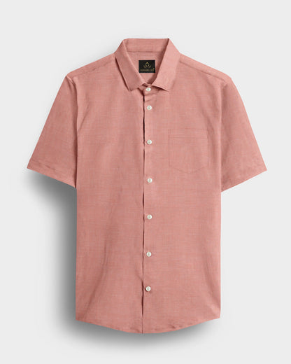 Celosia Orange Plain Oxford Cotton Formal Shirt