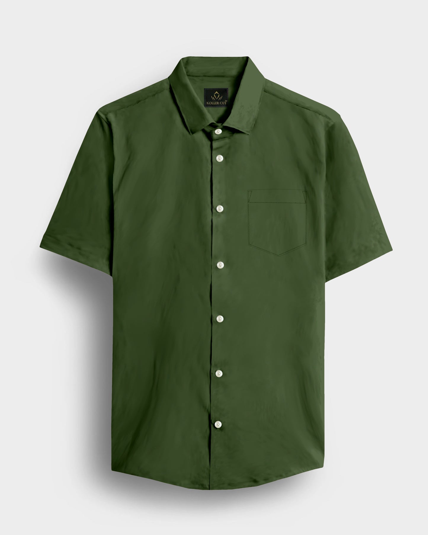 Basil Green Men's Giza Cotton Shirt
