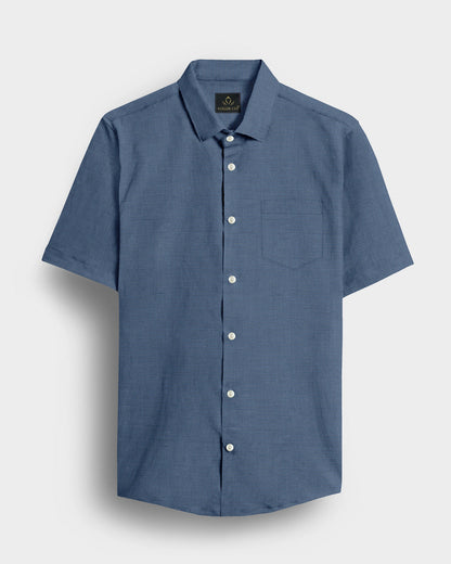 Stone Blue Luxurious Linen Shirt