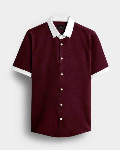 Rhubarb Red Premium Oxford Designer Cotton Shirt