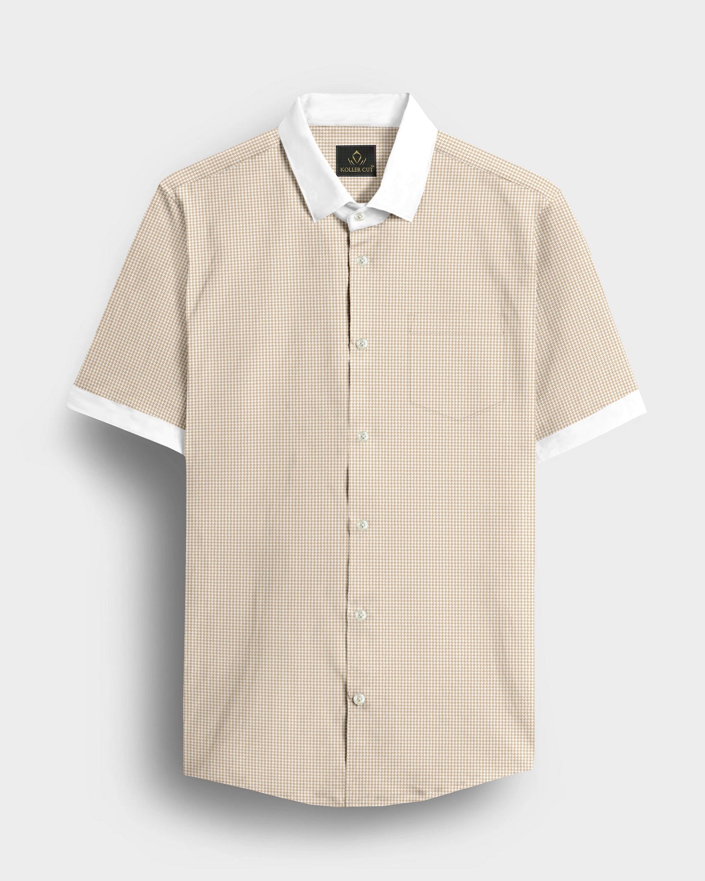 Frappe Brown and White Ninja Shuriken Printed Designer Cotton Shirt