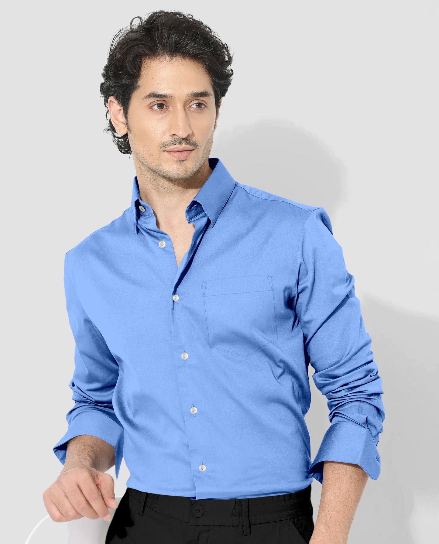 Hawkes Blue Giza Cotton Shirt