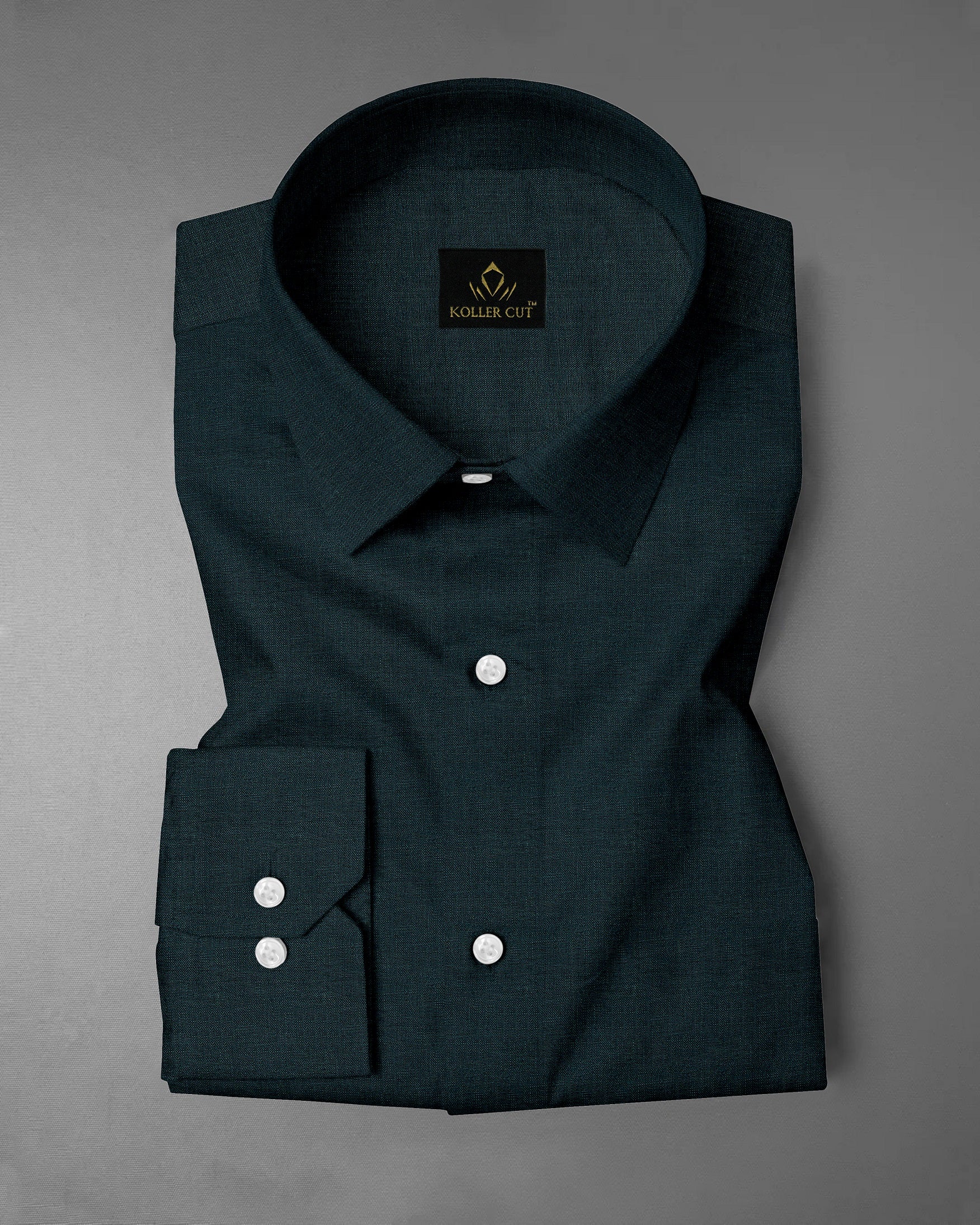 Dark Forest Green Men's Luxurious Linen Shirt