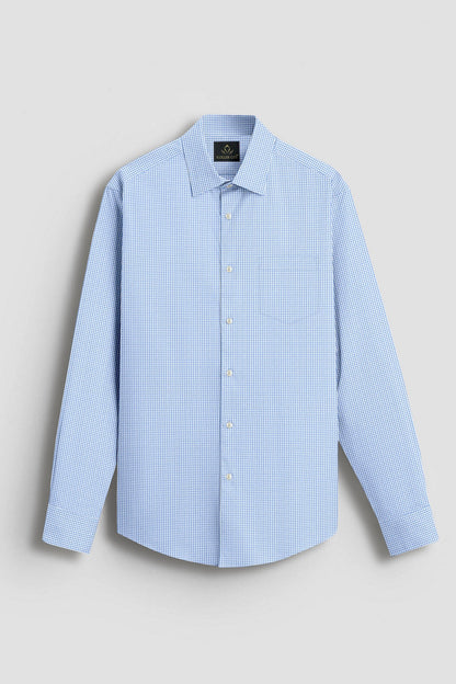 Carolina Blue and Ninja Shuriken Printed Cotton Shirt