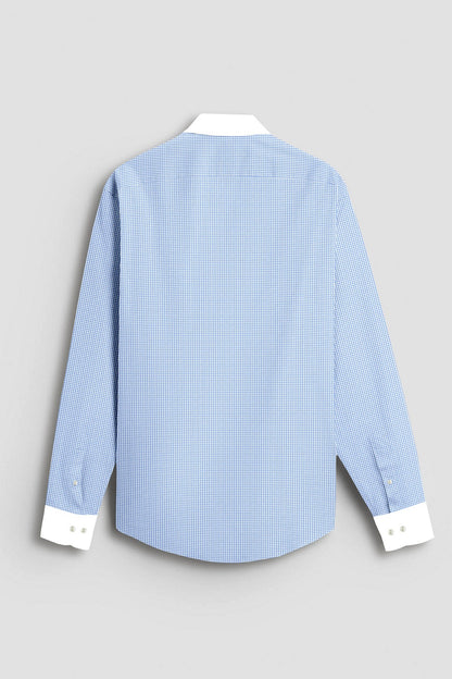 Carolina Blue and Ninja Shuriken Printed Designer Cotton Shirt 