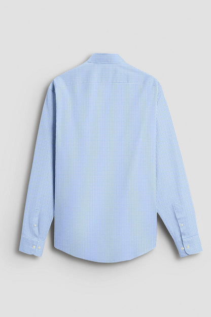 Carolina Blue and Ninja Shuriken Printed Cotton Shirt