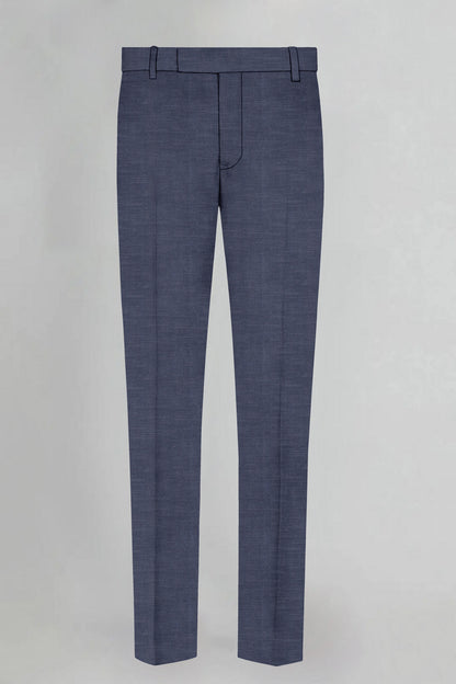 Medieval Blue Cotton Linen Blend Pant