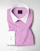 White and Tillandsia Purple Candy Stripes Designer Cotton Shirt