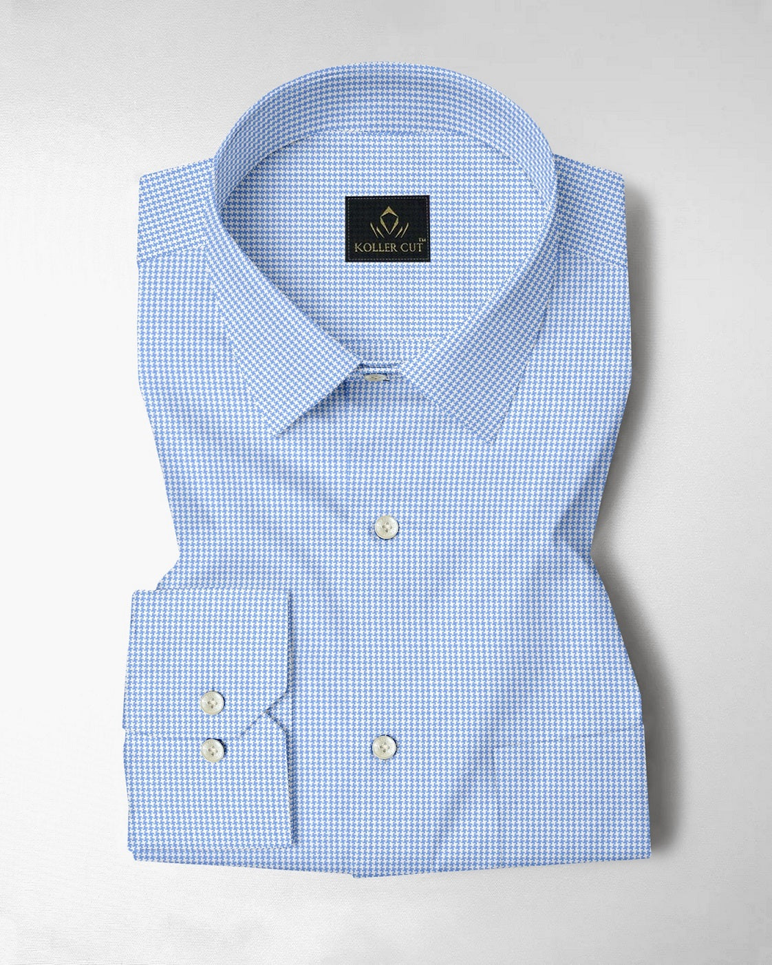 Carolina Blue and Ninja Shuriken Printed Cotton Shirt