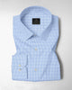 Carolina Blue and Ninja Shuriken Printed Cotton Shirt