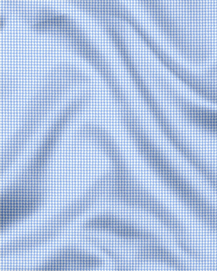 Carolina Blue and Ninja Shuriken Printed Designer Cotton Shirt 