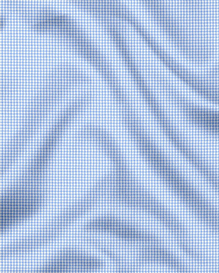 Carolina Blue and Ninja Shuriken Printed Cotton Shirt