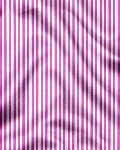 White and Tillandsia Purple Candy Stripes Cotton Shirt