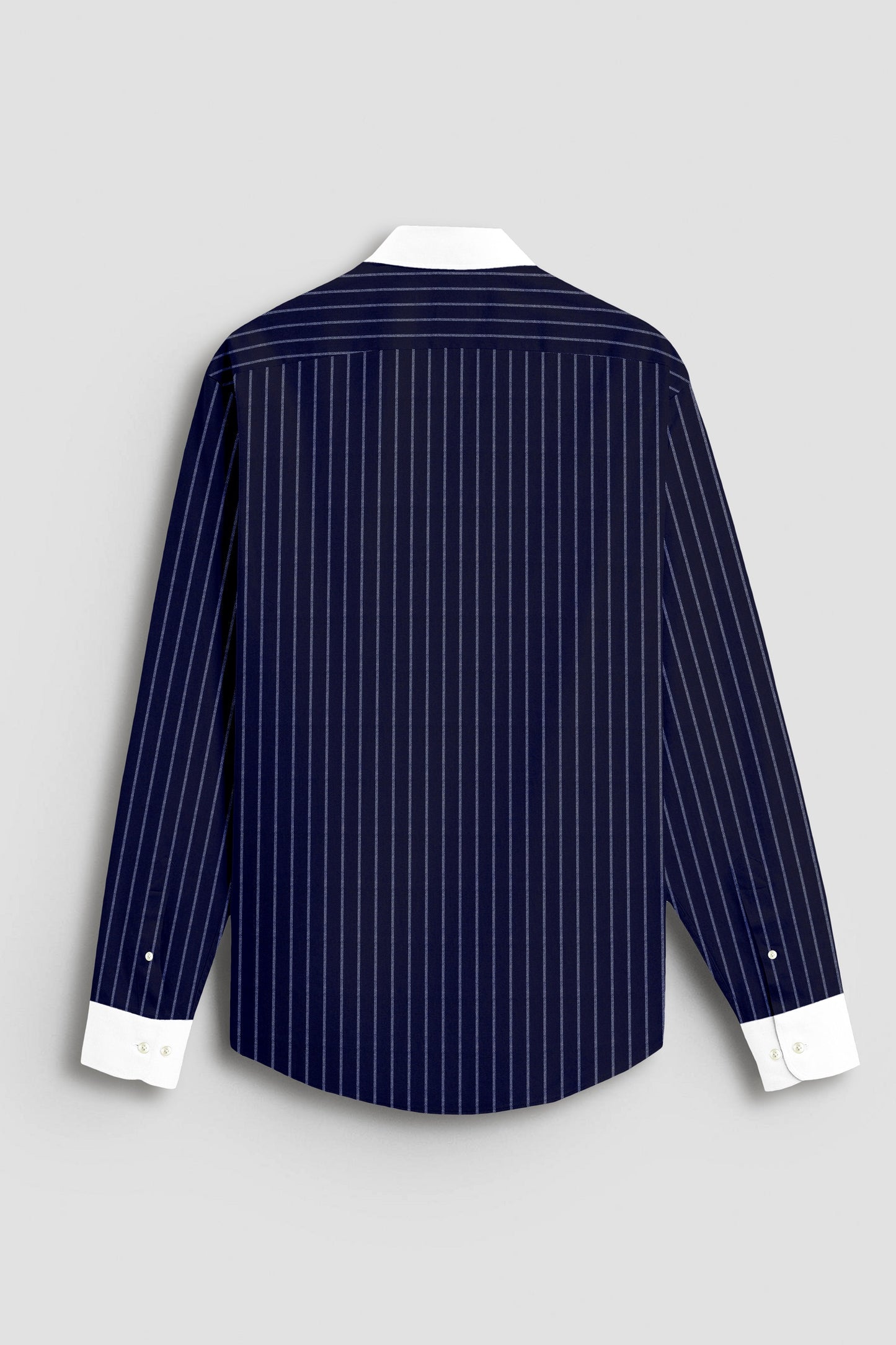 Oxford Blue and Snow White Stripes Designer Oxford Cotton Shirt