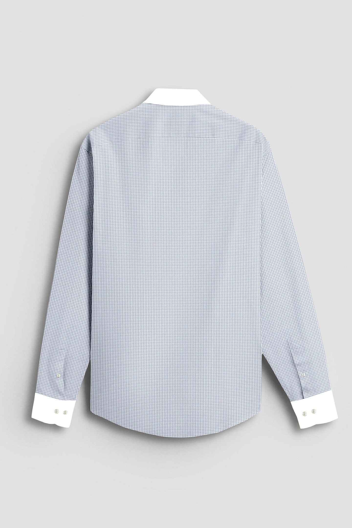 Glacier Gray and White Ninja Shuriken Printed Designer Cotton Shirt