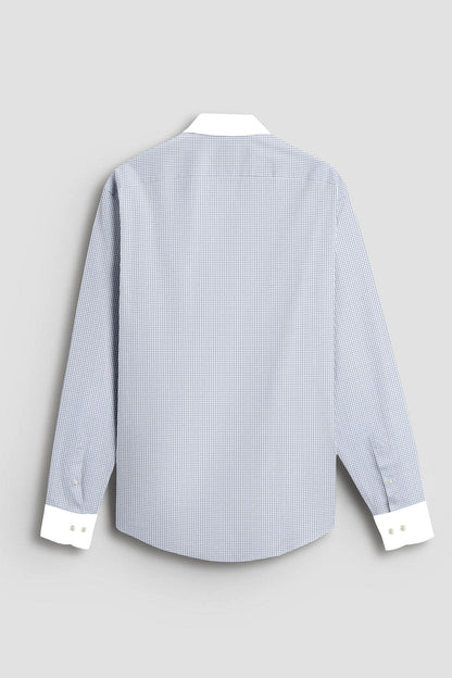 Glacier Gray and White Ninja Shuriken Printed Designer Cotton Shirt