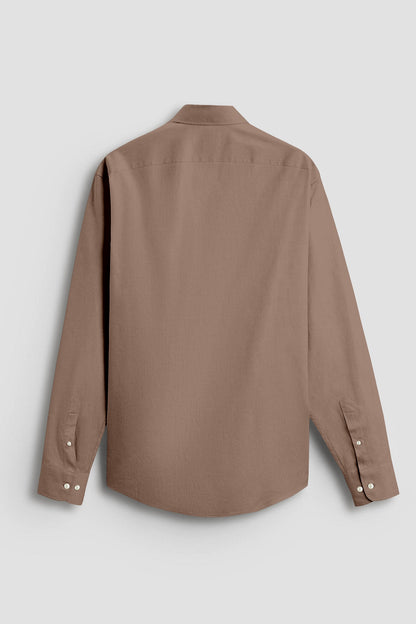 Mocha Mousse Giza Cotton Tuxedo Shirt