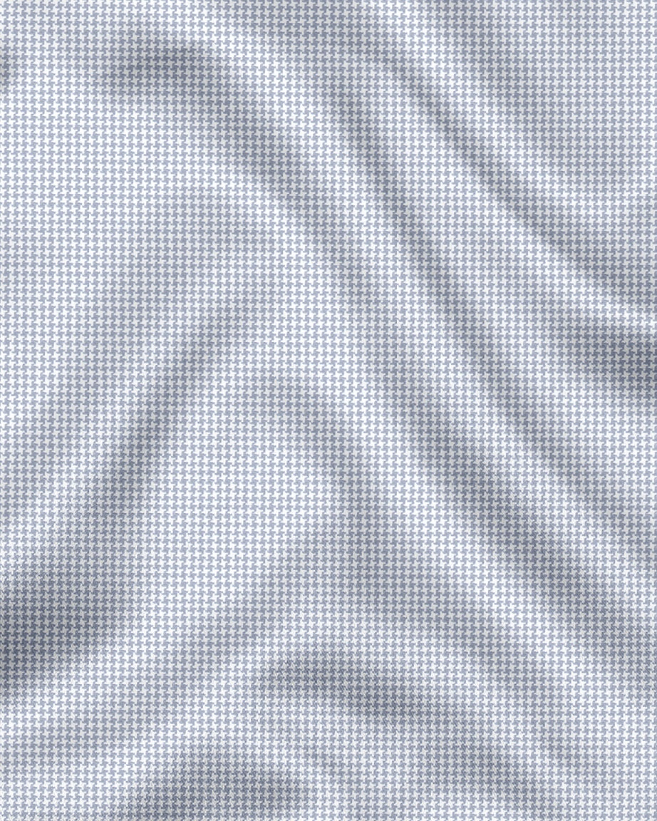 Glacier Gray and White Ninja Shuriken Printed Designer Cotton Shirt