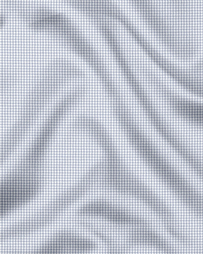 Glacier Gray and White Ninja Shuriken Printed Designer Cotton Shirt