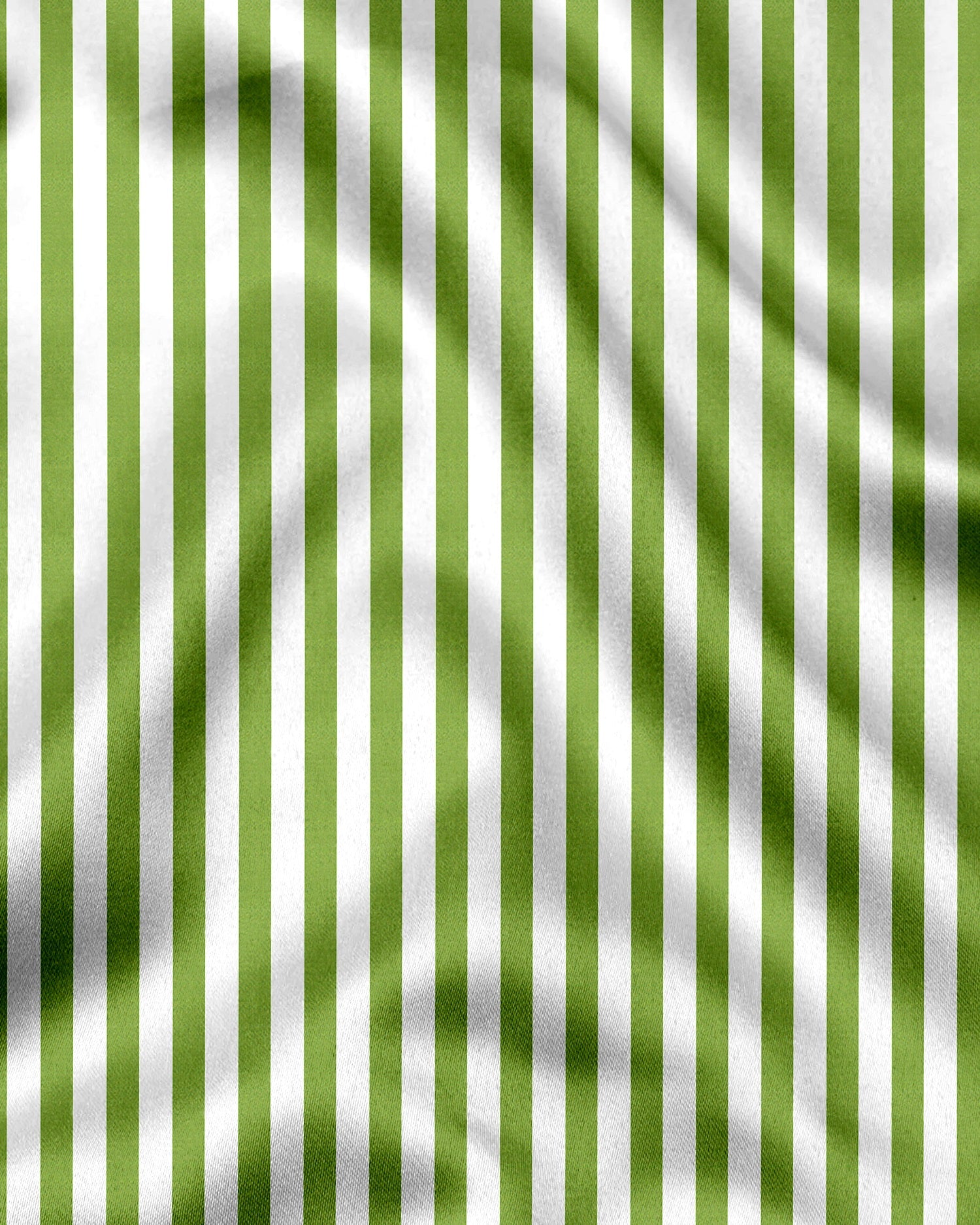 White and Kiwi Green Chalk Stripes Cotton Shirt