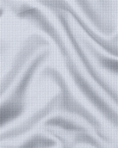 Glacier Gray and White Ninja Shuriken Printed Cotton Shirt